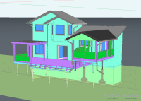 A screen shot from BricsCAD showing the BIM model for the new deck construction.